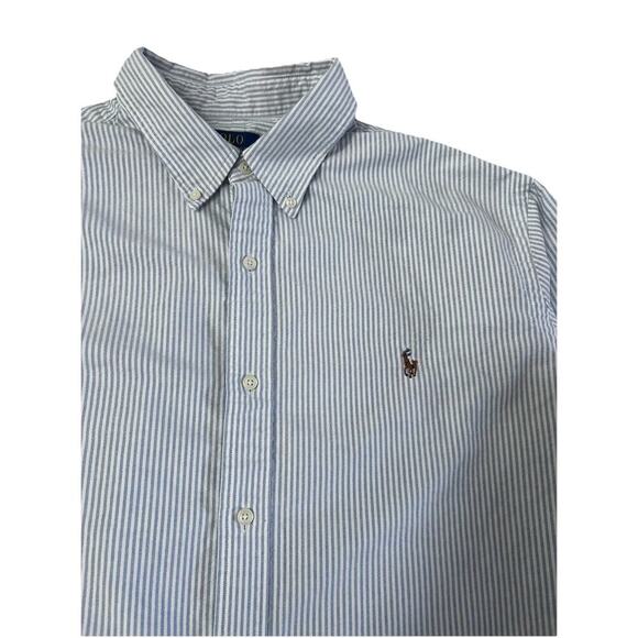 Polo Ralph Lauren Men’s Blue White Striped Button Up Shirt Long Sleeve Size XXL - Picture 2 of 9